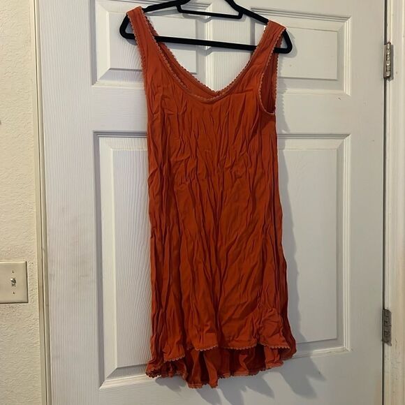 Pink Stitch - Orange Mini Dress - Burnt Orange Color Size 4 Like NEW - Picture 1 of 5